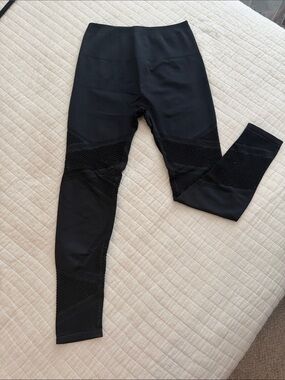 Fabletics Black High-Waist Mesh Panel Leggings